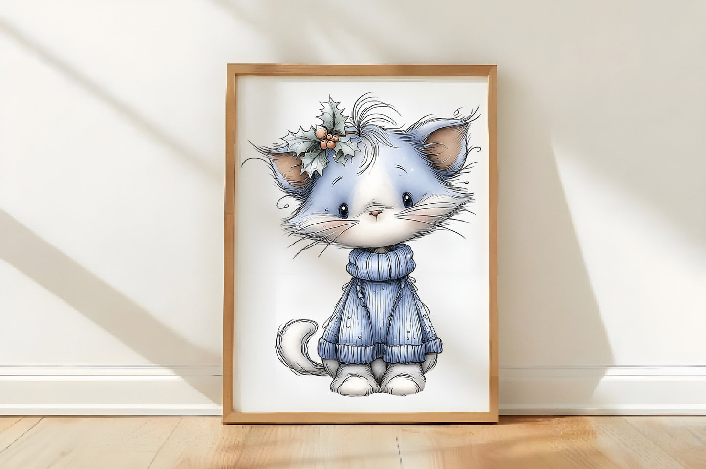 Christmas Cat Clipart Bundle | Cute Watercolor Holiday Cats PNG | Festive Christmas Cat Clipart