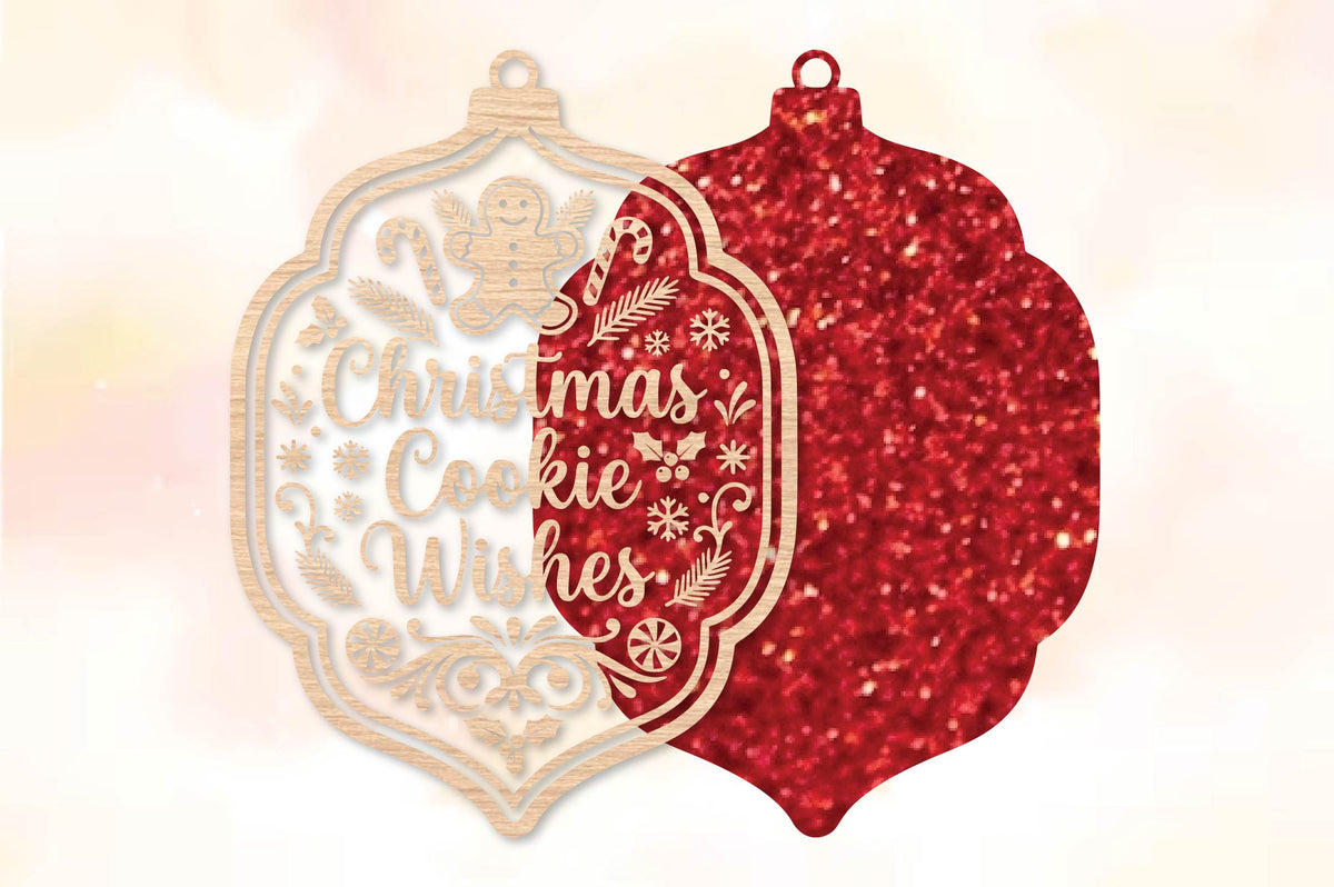 Christmas Cookie Wishes Ornament Laser Cut SVG