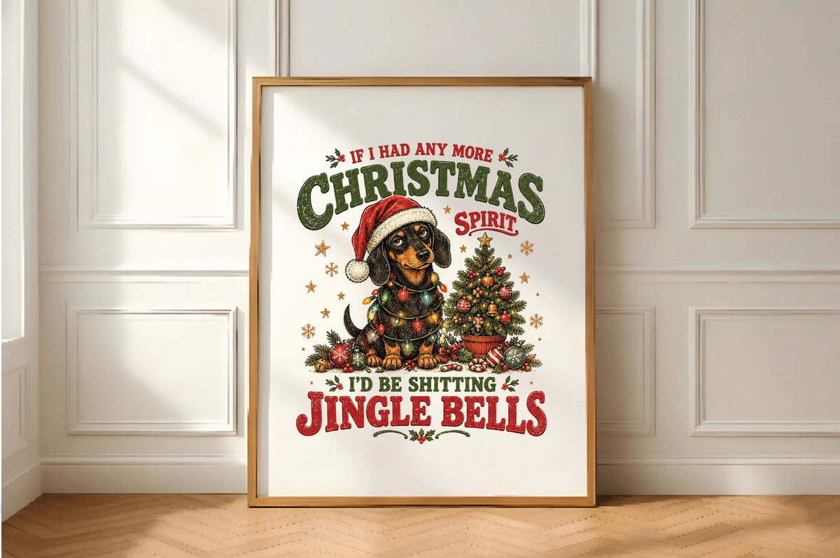 Christmas Dachshund Jingle Bells PNG Sublimation