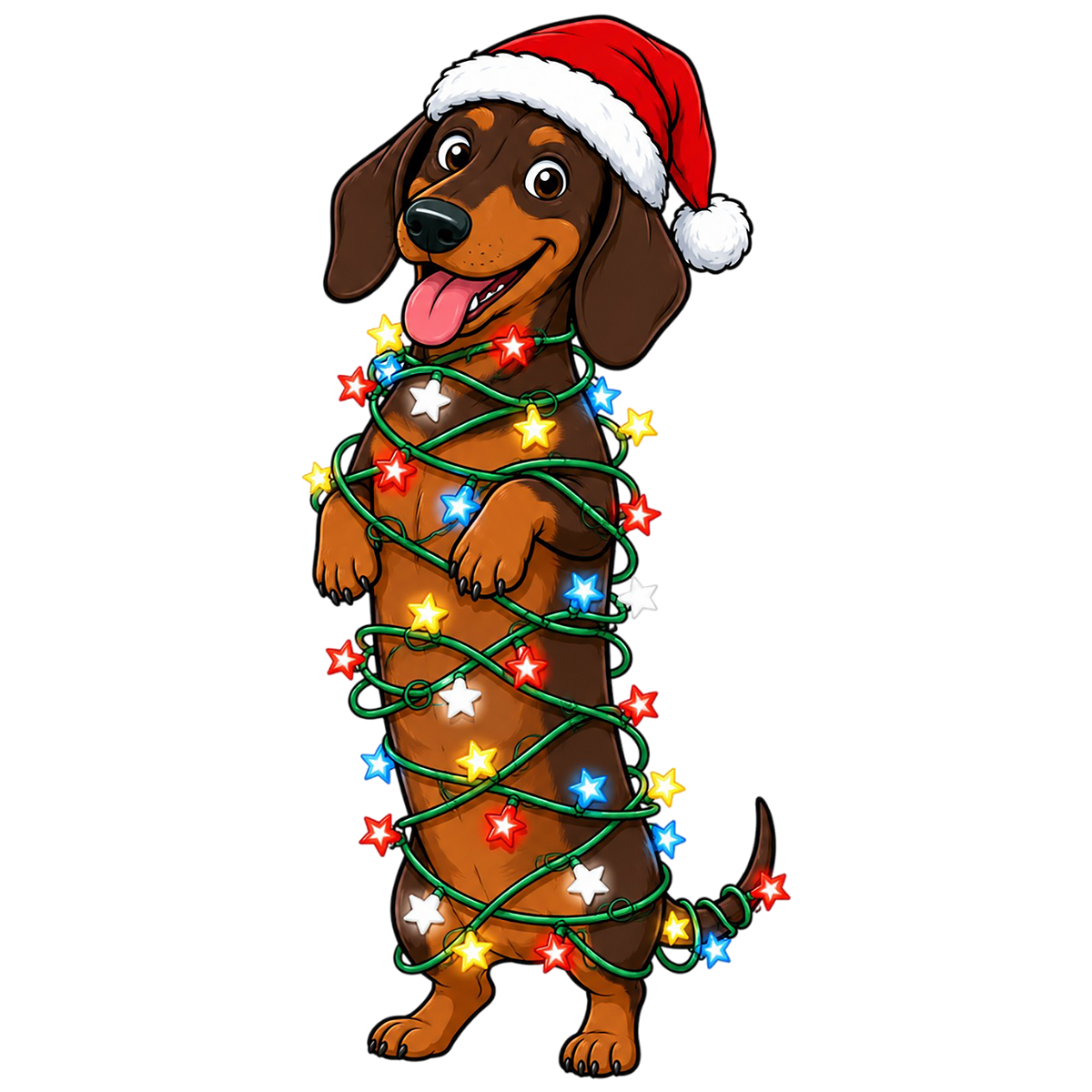 Christmas Dachshund Dog PNG