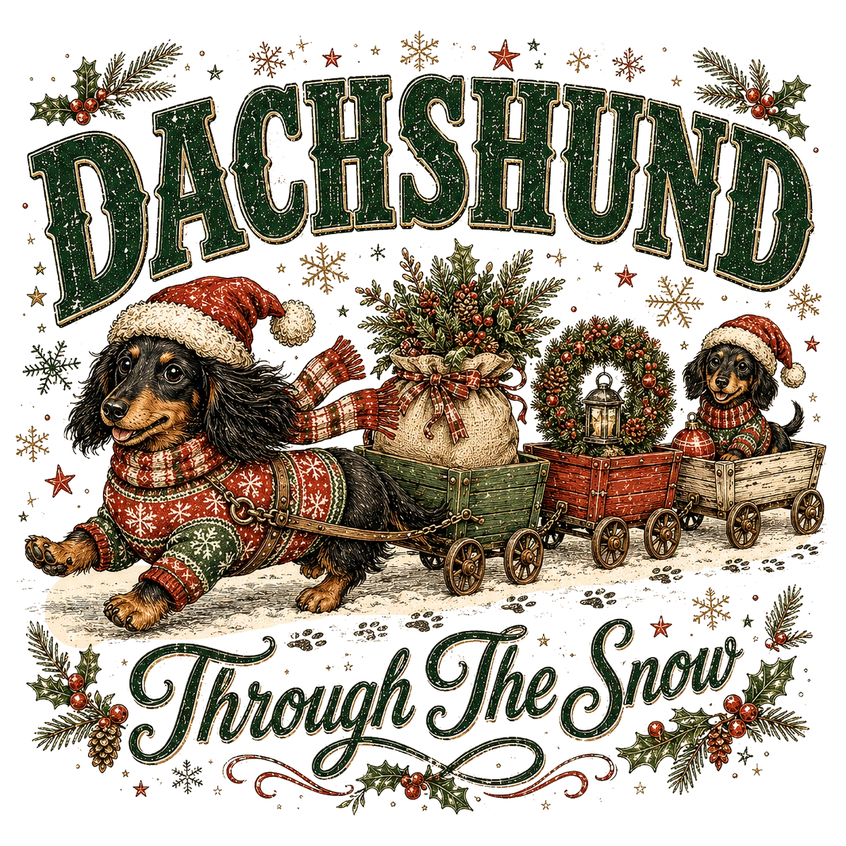 Christmas Dachshund PNG