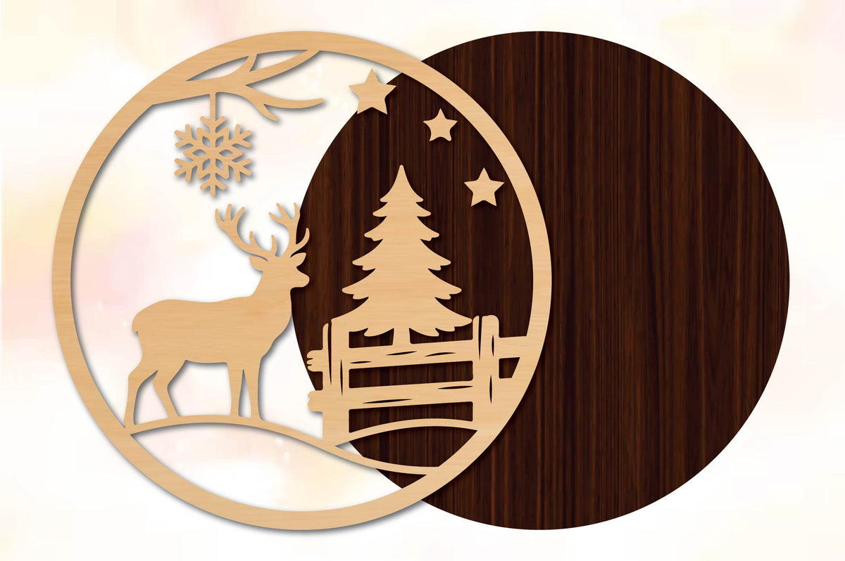 Christmas Deer Fence SVG