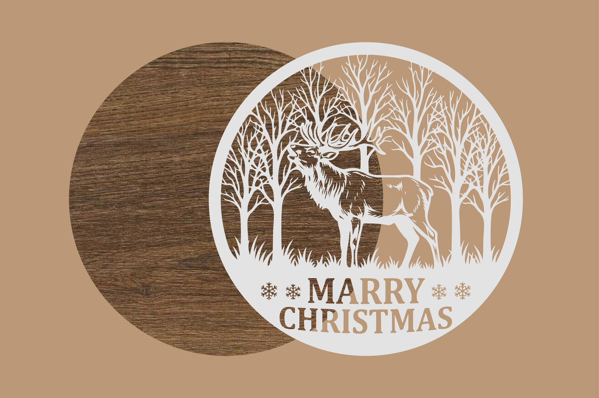 Christmas Deer Layered Mandala Laser Cut SVG