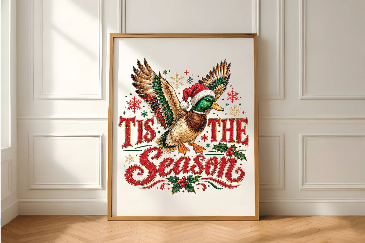 Christmas Duck Tis The Season PNG Sublimation