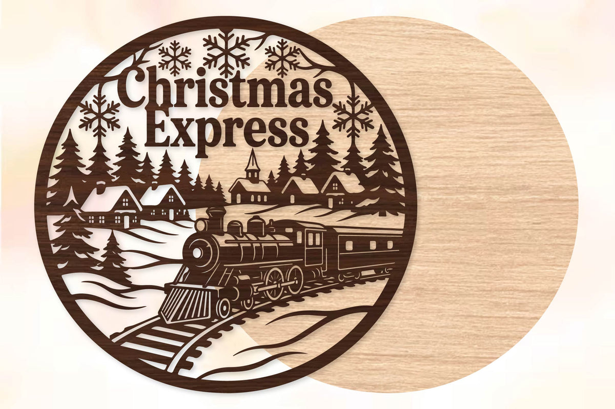 Christmas Express Train Laser Cut SVG