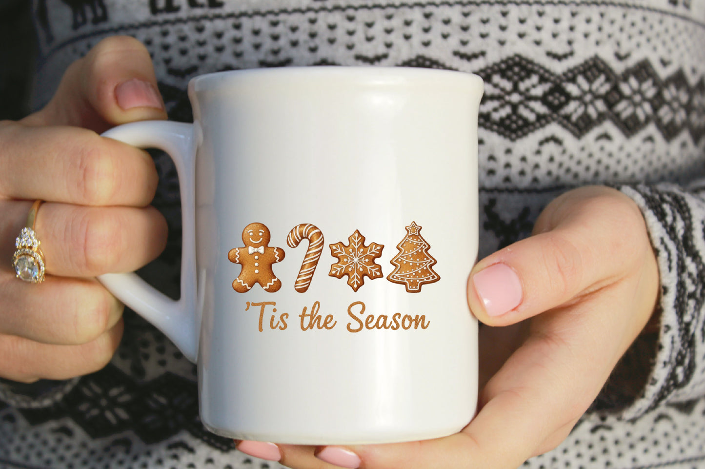 Christmas Gingerbread PNG Tis the Season Holiday Cookie Sublimation