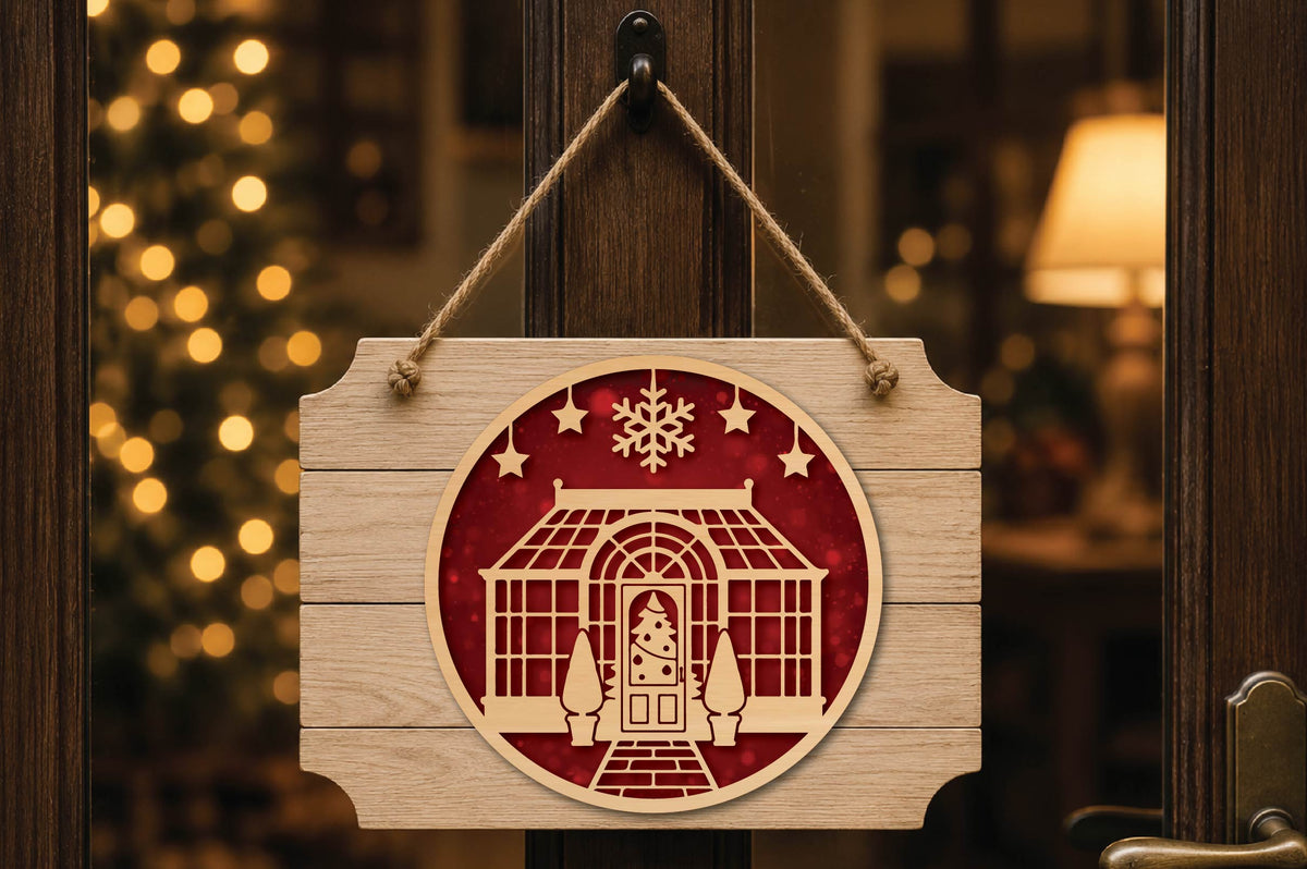 Christmas Greenhouse Ornament Laser Cut SVG
