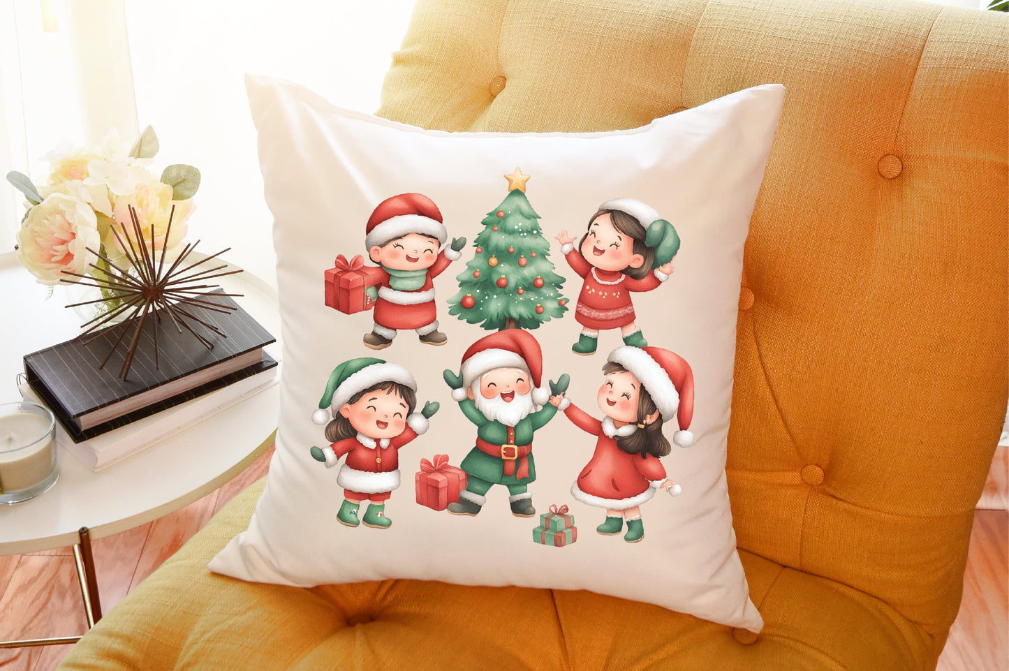 Christmas Kids Watercolor Clipart PNG Bundle