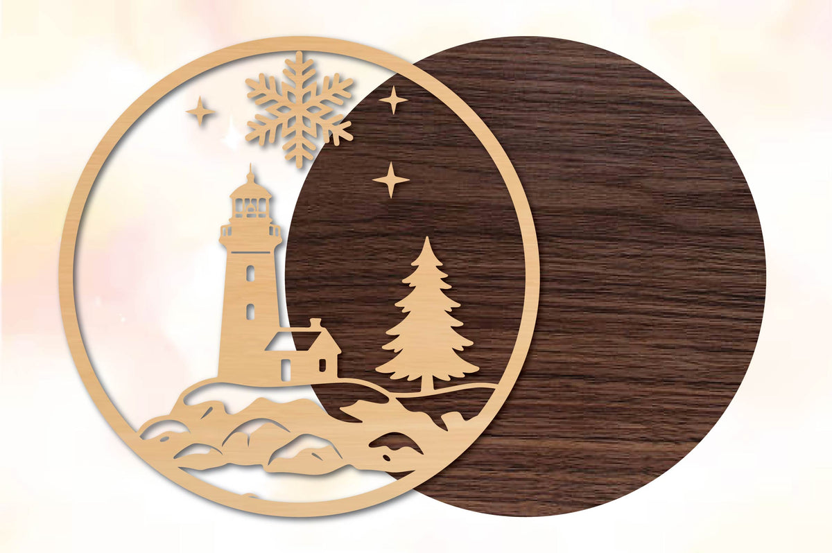 Christmas Lighthouse SVG