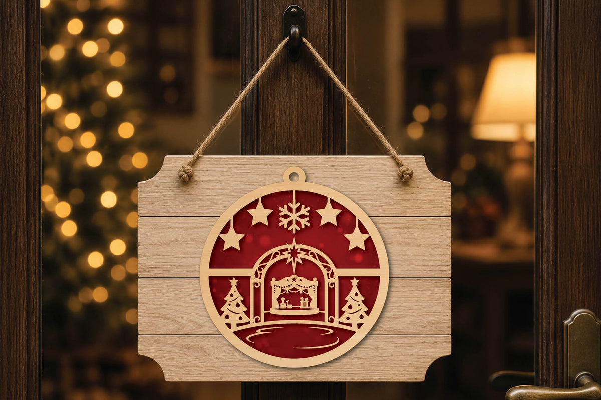 Christmas Nativity Ornament Laser Cut SVG