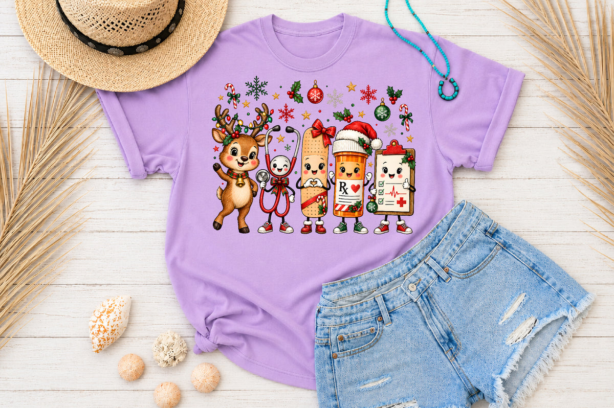 Christmas Nurse Squad PNG Sublimation Clipart