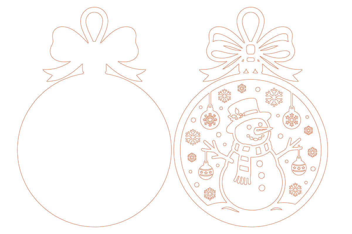 Christmas Snowman Ornament SVG