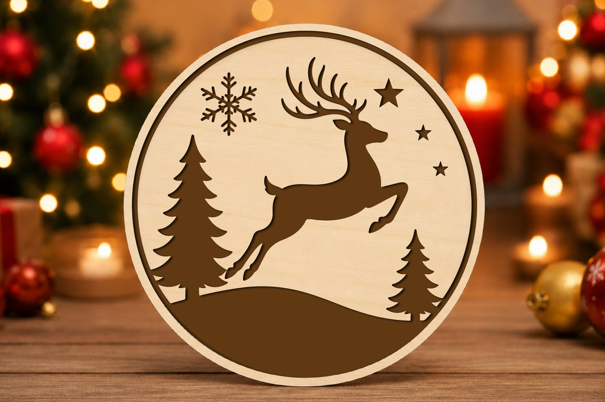 Christmas Reindeer Jumping SVG