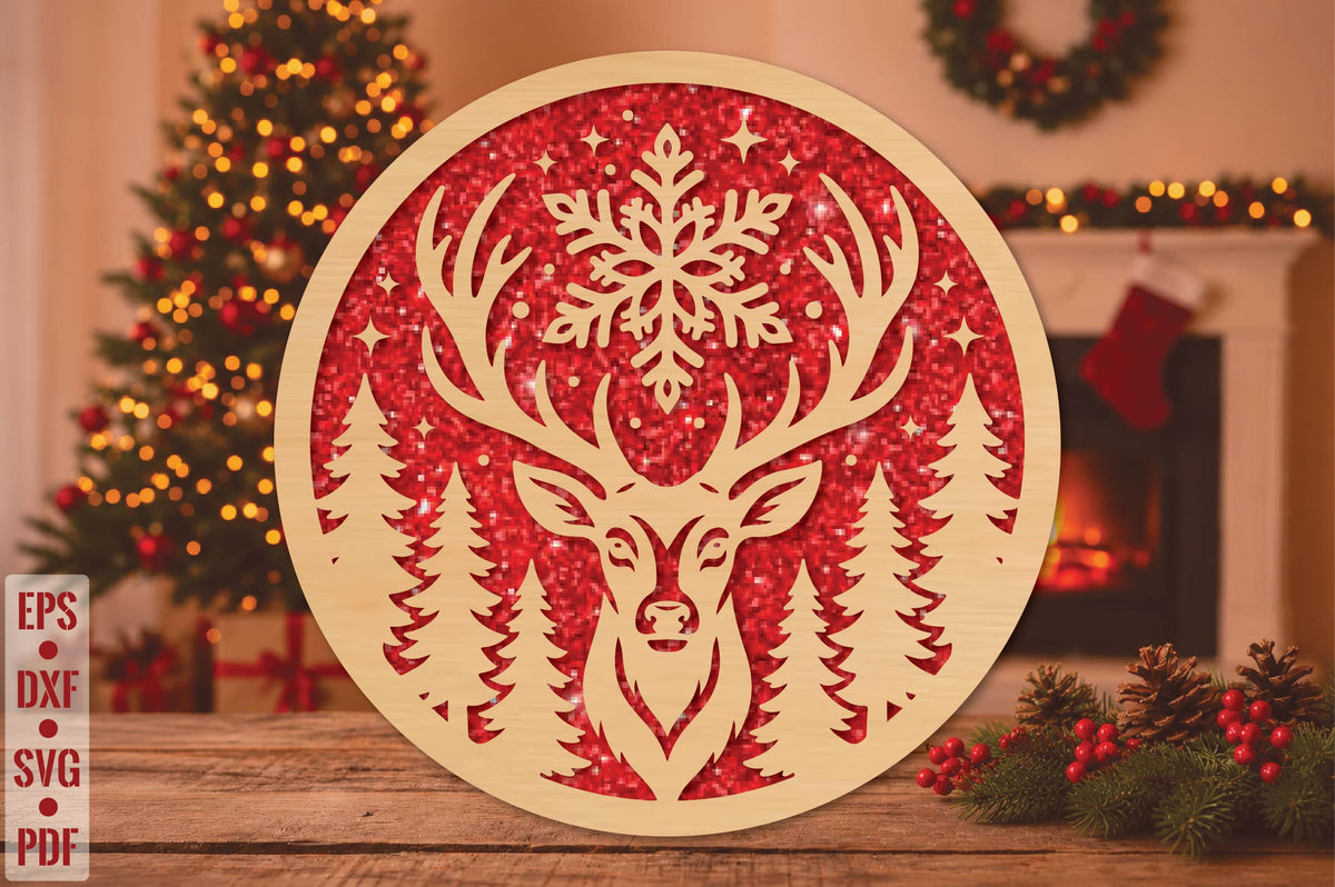 Christmas Reindeer Laser Cut SVG