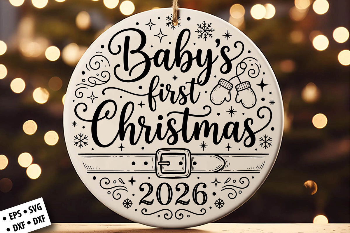 Baby's First Christmas SVG Laser Cut
