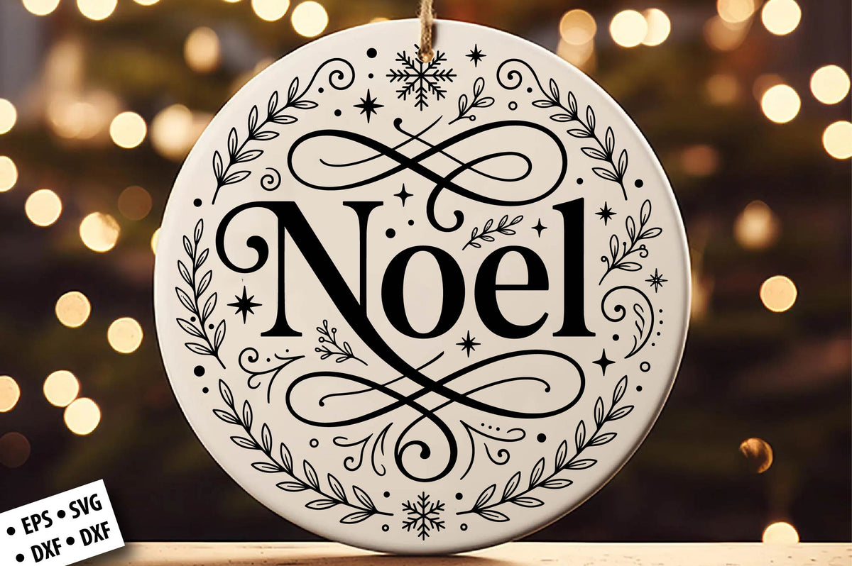 Noel Christmas Ornament SVG Laser Cut