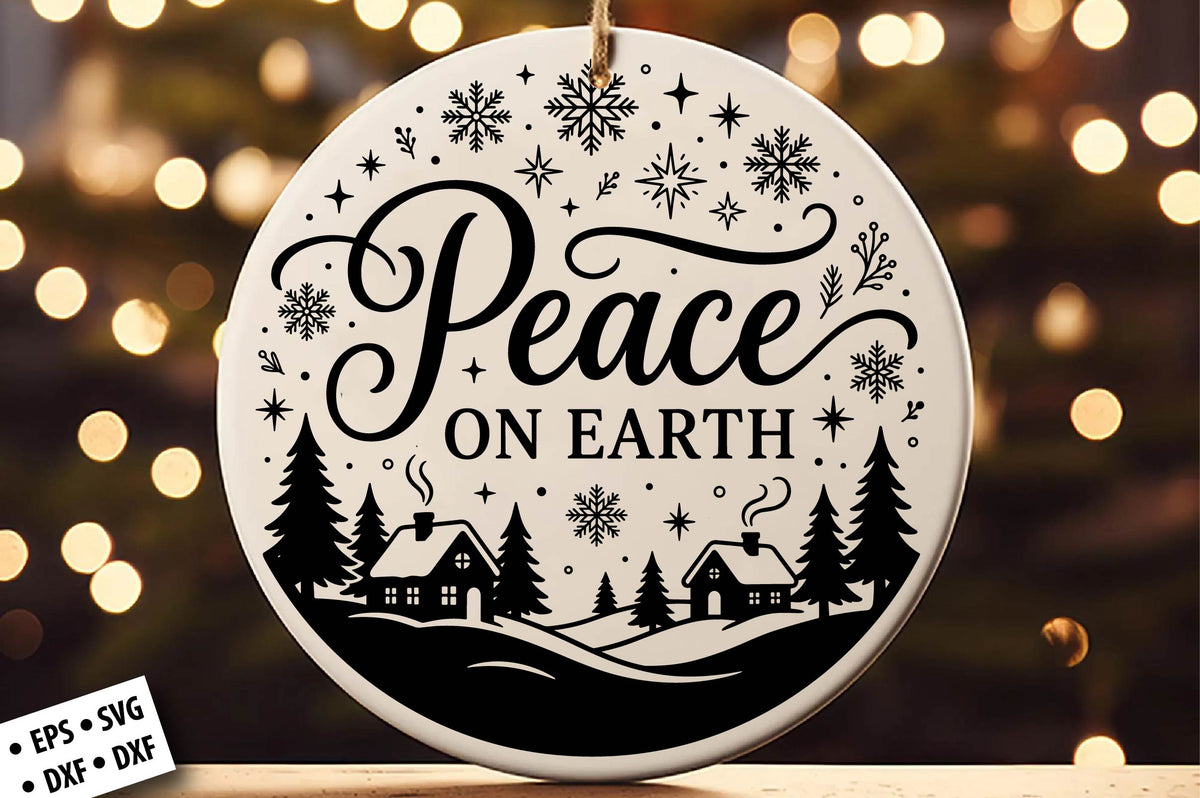 Peace on Earth Christmas SVG Laser Cut