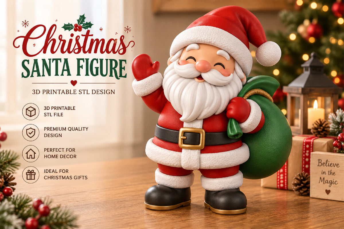 Christmas Santa Figure 3D STL File
