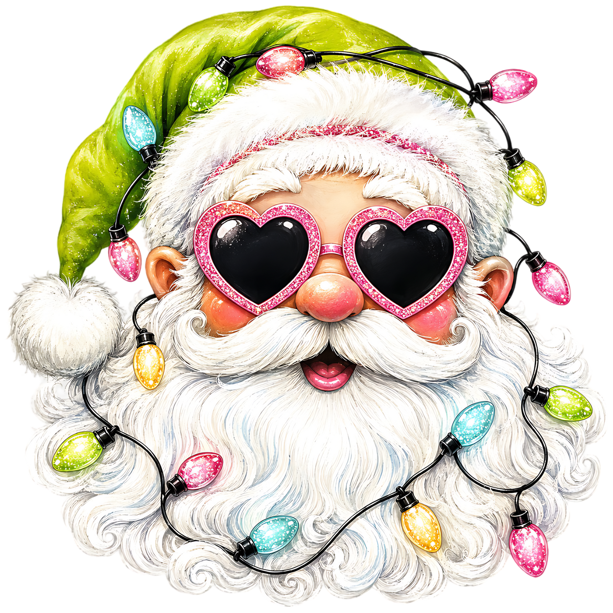 Christmas Santa Lights PNG