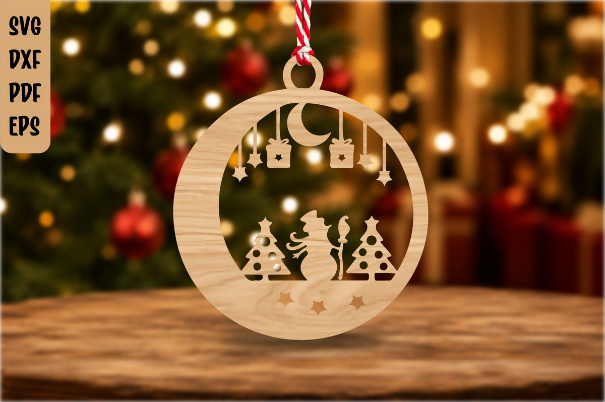Christmas Snowman Ornament Laser Cut SVG
