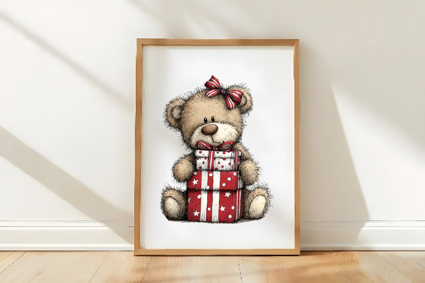 Christmas Teddy Bear Clipart PNG Bundle | Cute Watercolor Holiday Teddy Bear Clipart | Festive Christmas Bear PNG