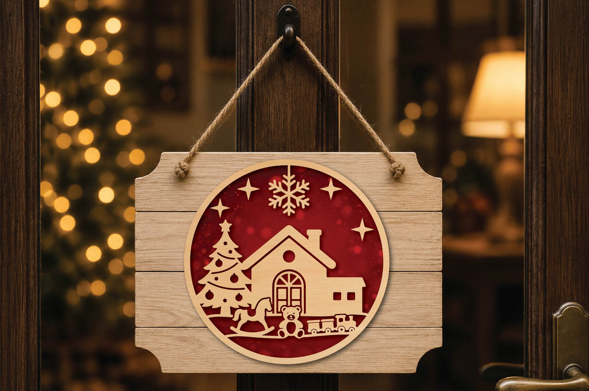 Christmas Toy Shop Ornament Laser Cut SVG
