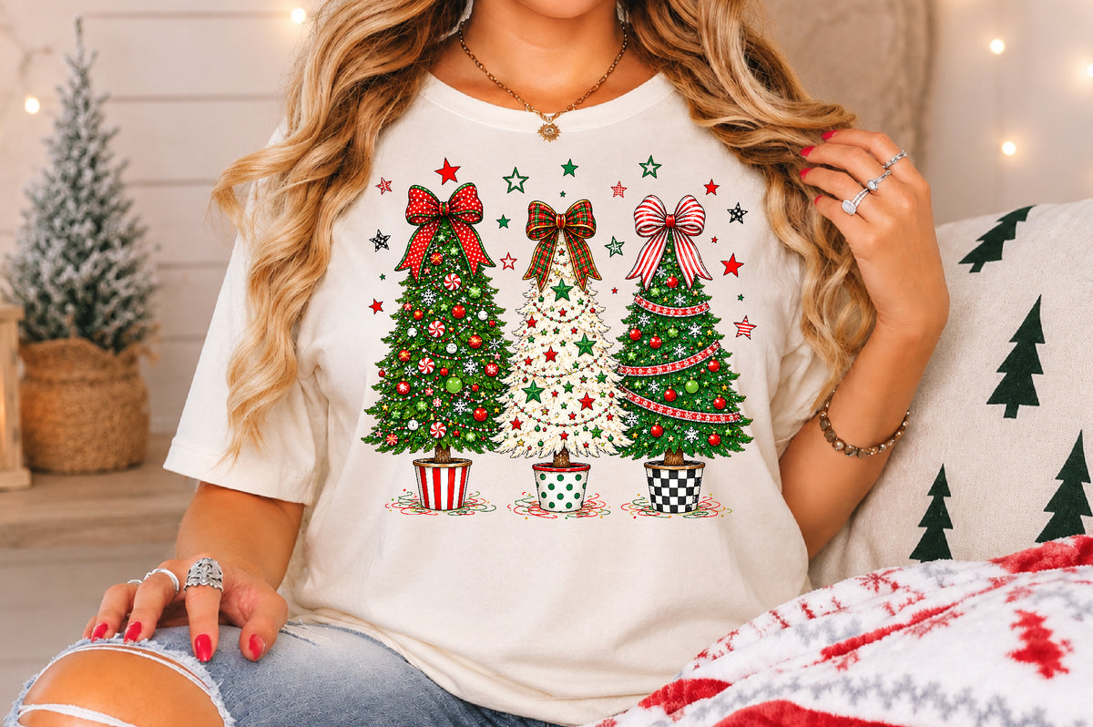 Christmas Tree PNG Bundle, Festive Holiday Sublimation Designs