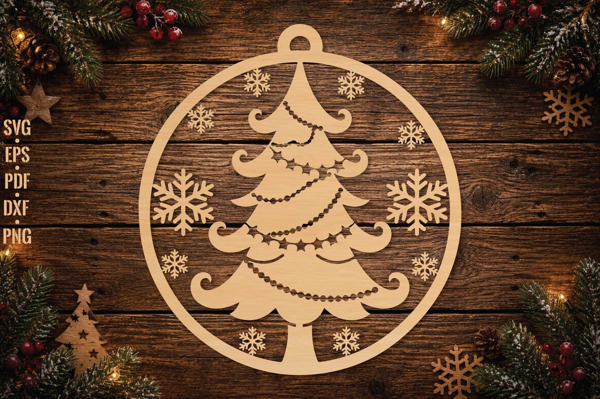 christmas, tree, ornament, holiday, festive, decoration, decor, wooden, laser, svg, cricut, glowforge, craft, winter, presents