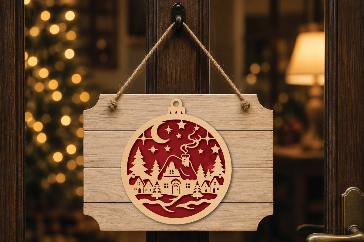 Christmas Village Ornament Laser Cut SVG