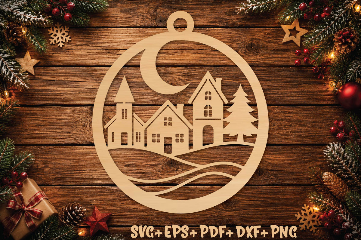 Christmas Village Ornament SVG
