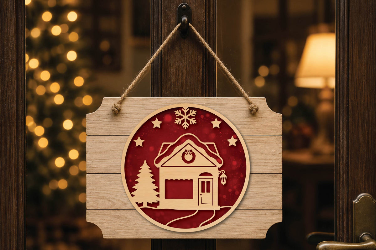 Christmas Village Shop Ornament Laser Cut SVG
