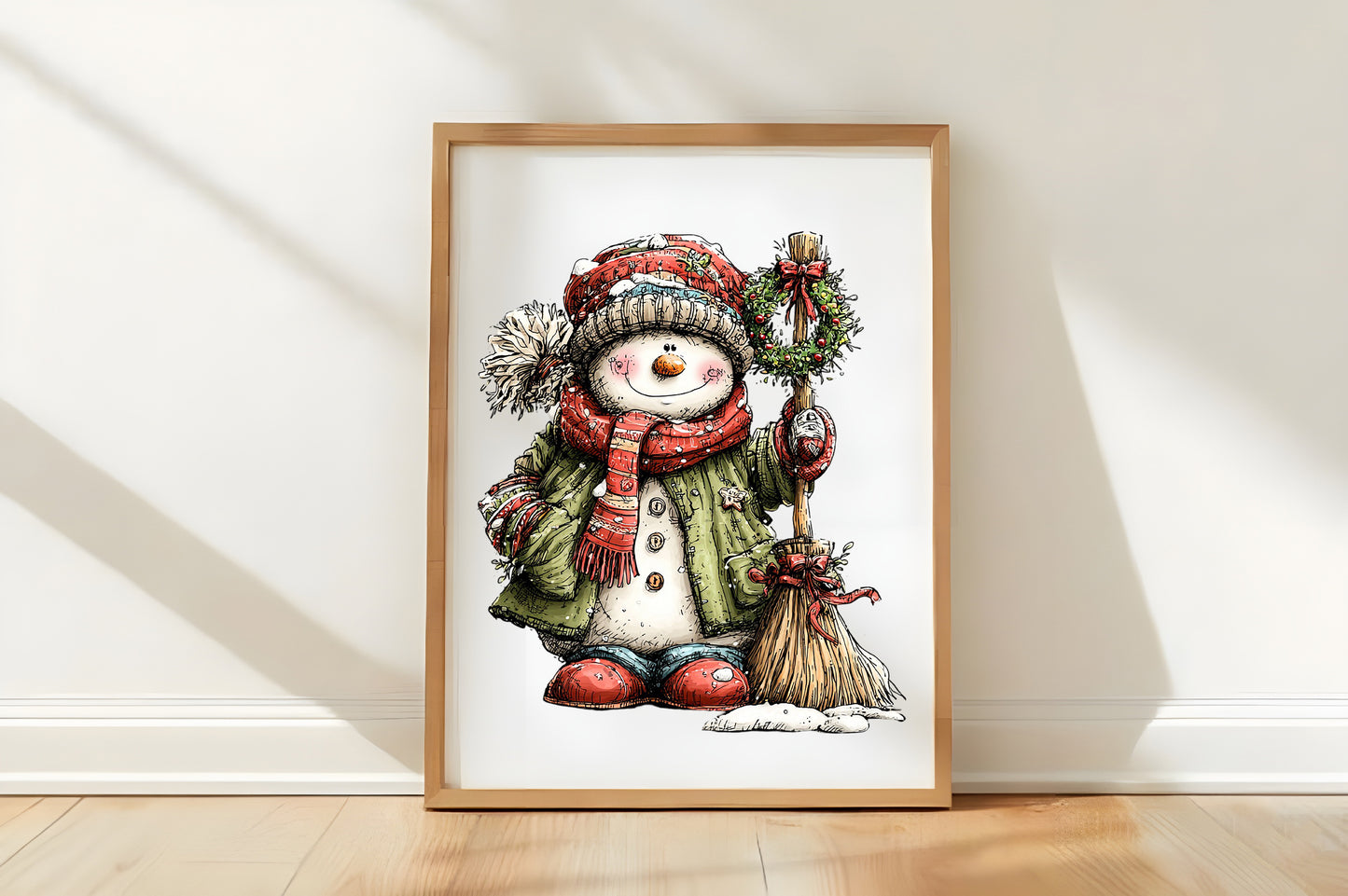 Christmas Whimsical Snowman Clipart PNG Bundle | Cute Watercolor Holiday Snowman Clipart