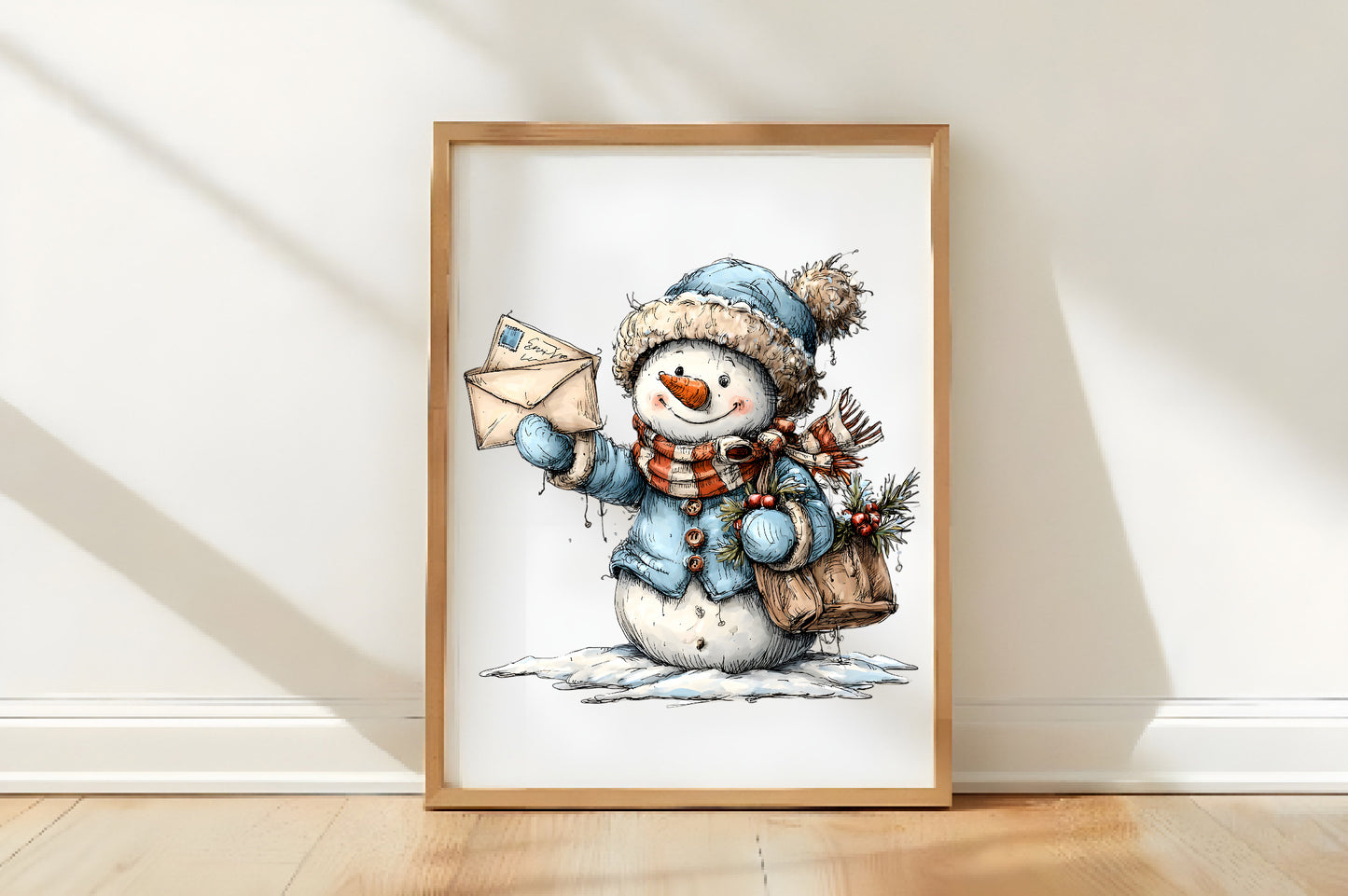 Christmas Whimsical Snowman Clipart PNG