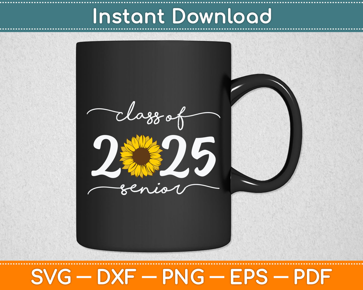 Class of 2025 Senior 2025 Leopard Sunflower Girl School Back Svg Digital Cutting File