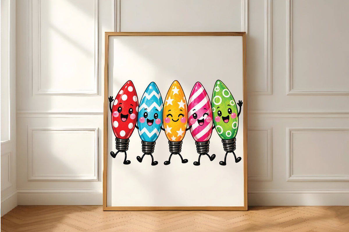Colorful Christmas Light Bulbs PNG Clipart