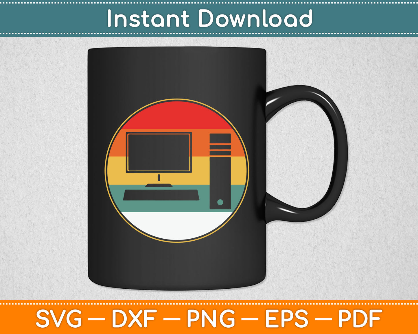 Computer Computer Science IT Support Retro Vintage Svg Digital Cutting File