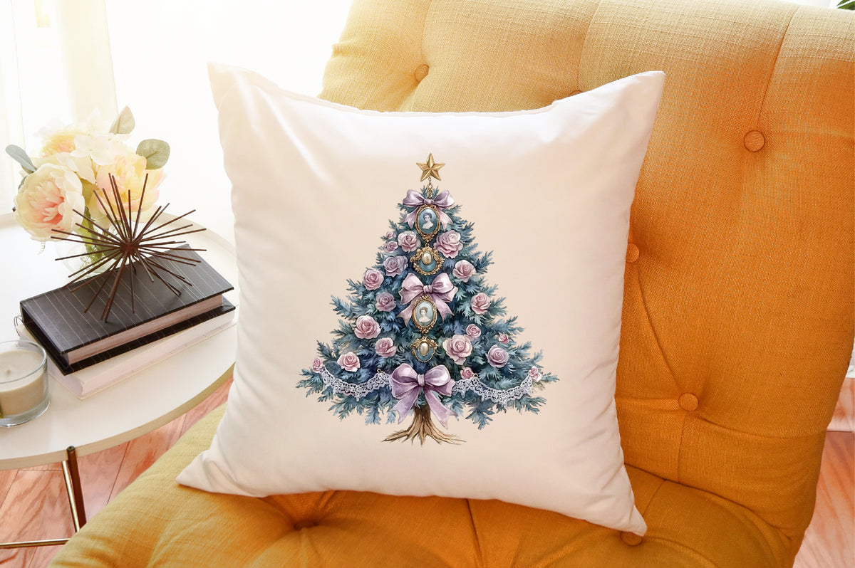 Coquette Glitter Christmas Tree Clipart PNG Bundle Commercial Use