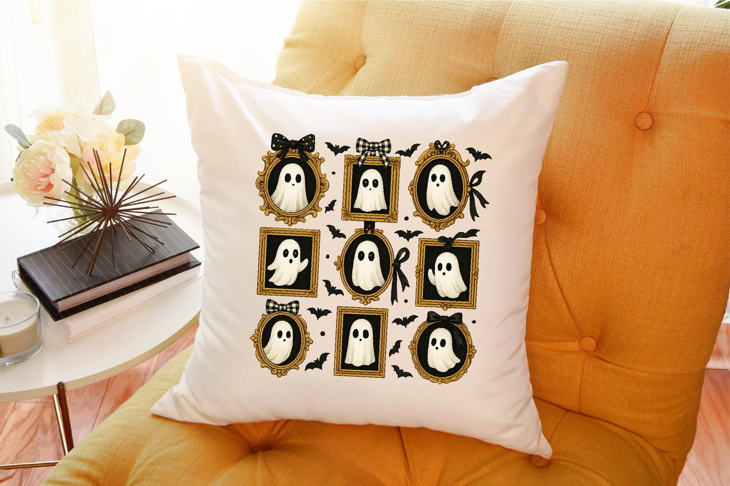 Coquette Halloween Ghost Frame Clipart Bundle PNG