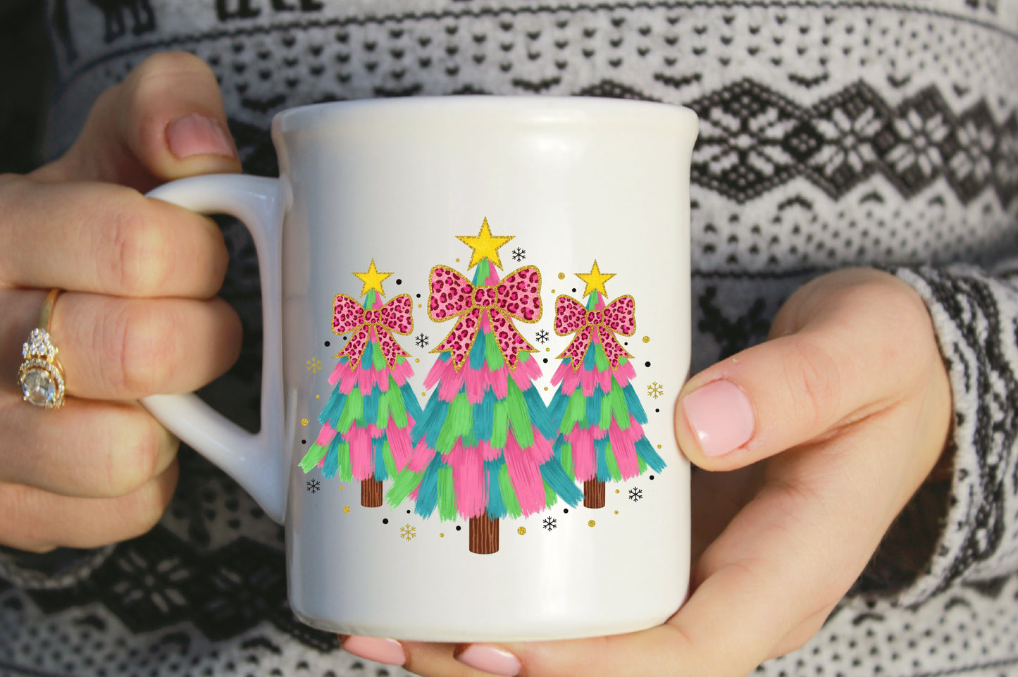 Coquette Brushstroke Christmas Tree PNG
