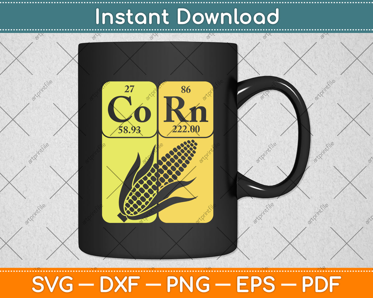 Corn Periodic Table Elements Corn Lover Retro Sweet Corn Svg Digital Cutting File