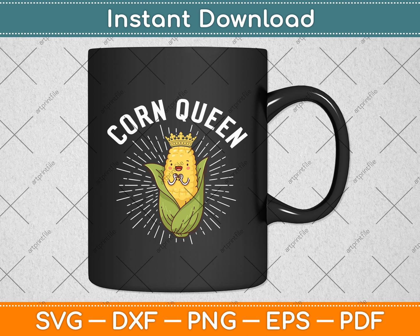 Cool Corn Queen Girls Food Farming Corn Cob Farmer Svg Digital Cutting File