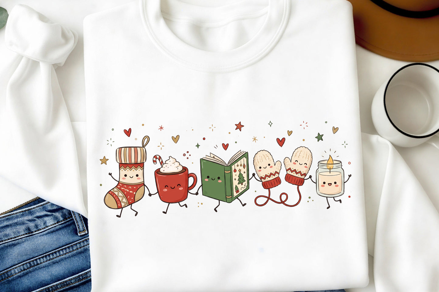Cozy Christmas Doodle Characters PNG Bundle