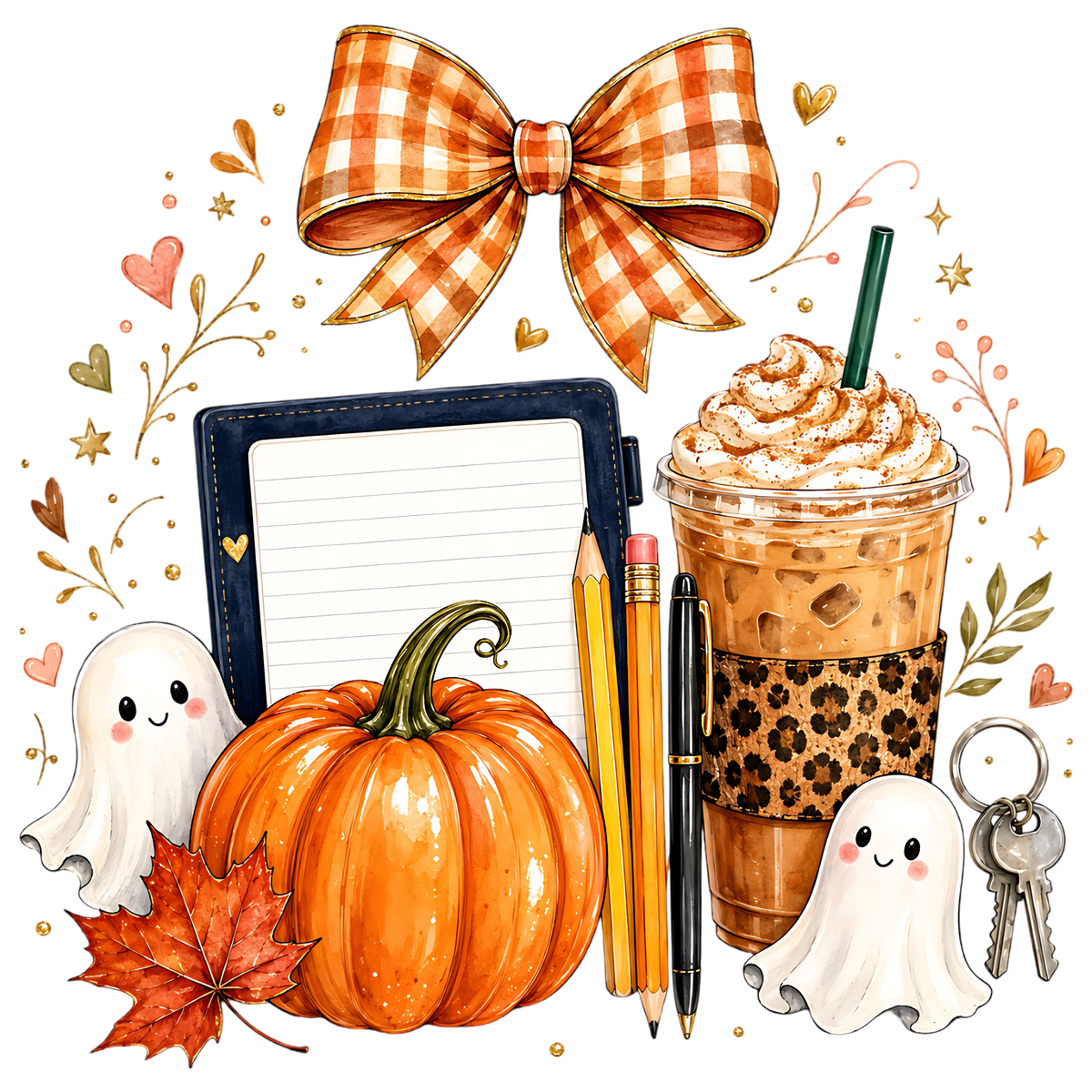 Cozy Fall Coffee Teacher Clipart PNG