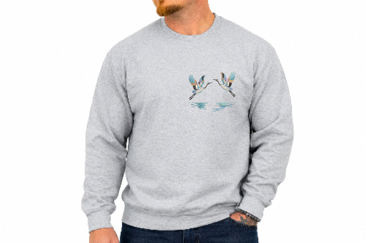 Crane Birds Machine Embroidery Design