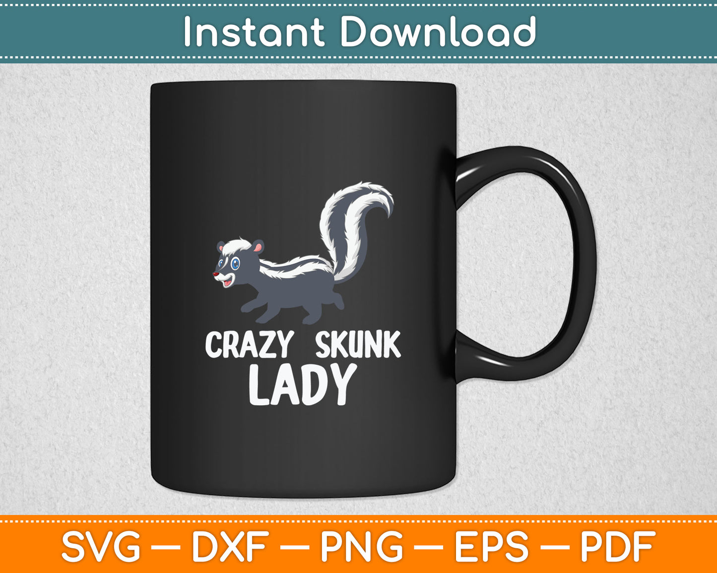 Crazy Skunk Lady Svg Digital Cutting File