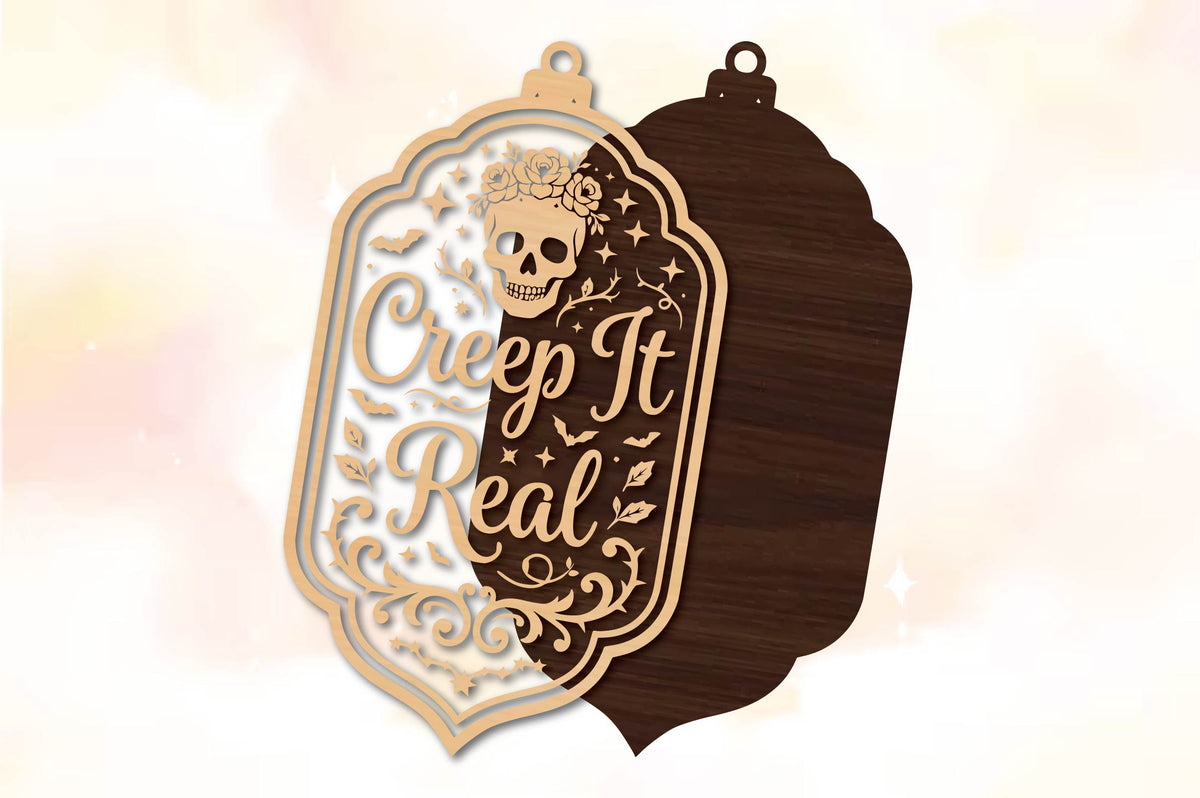 Creep It Real Halloween Skull Laser Cut SVG