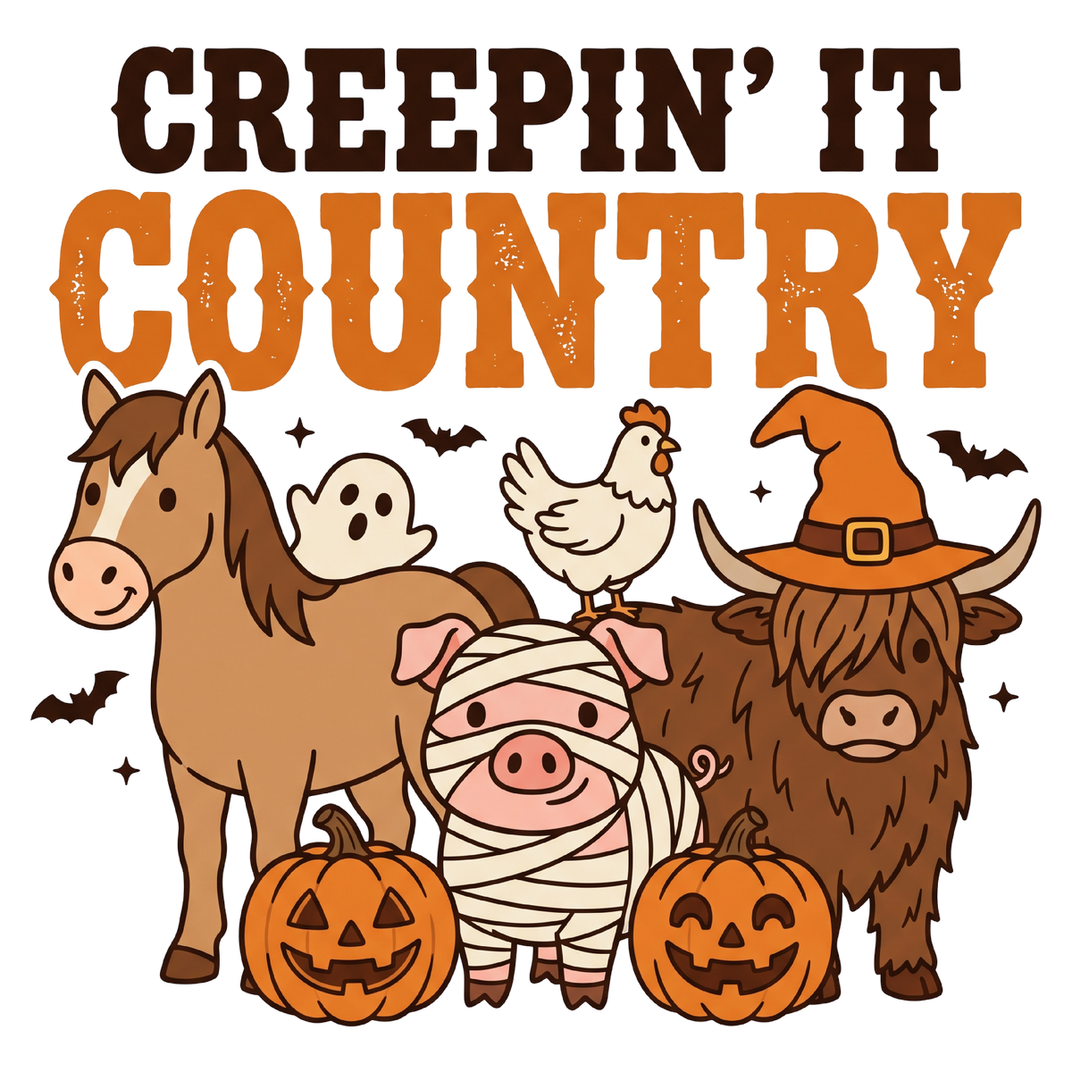 Creepin' It Country Halloween PNG