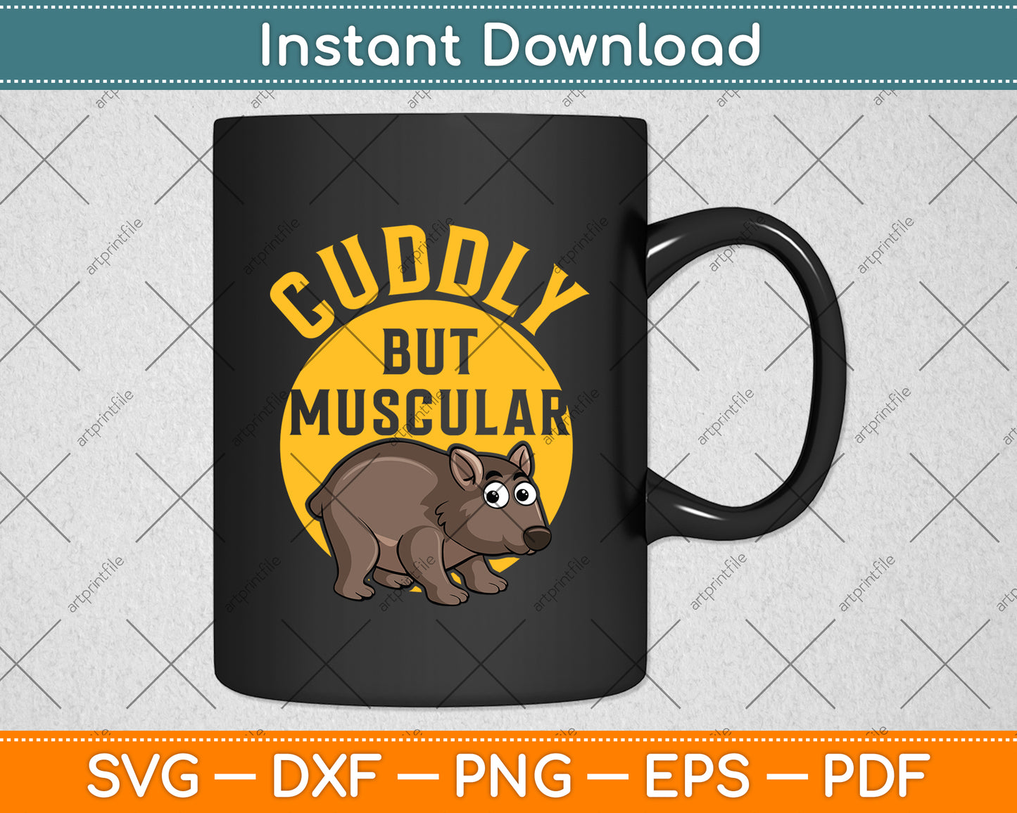 Cuddly But Muscular Svg Png Dxf Digital Cutting File