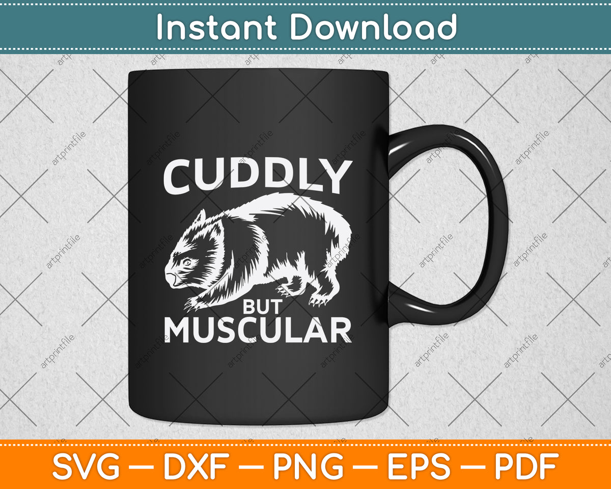 Cuddly But Muscular Wombat Svg Png Dxf Digital Cutting File