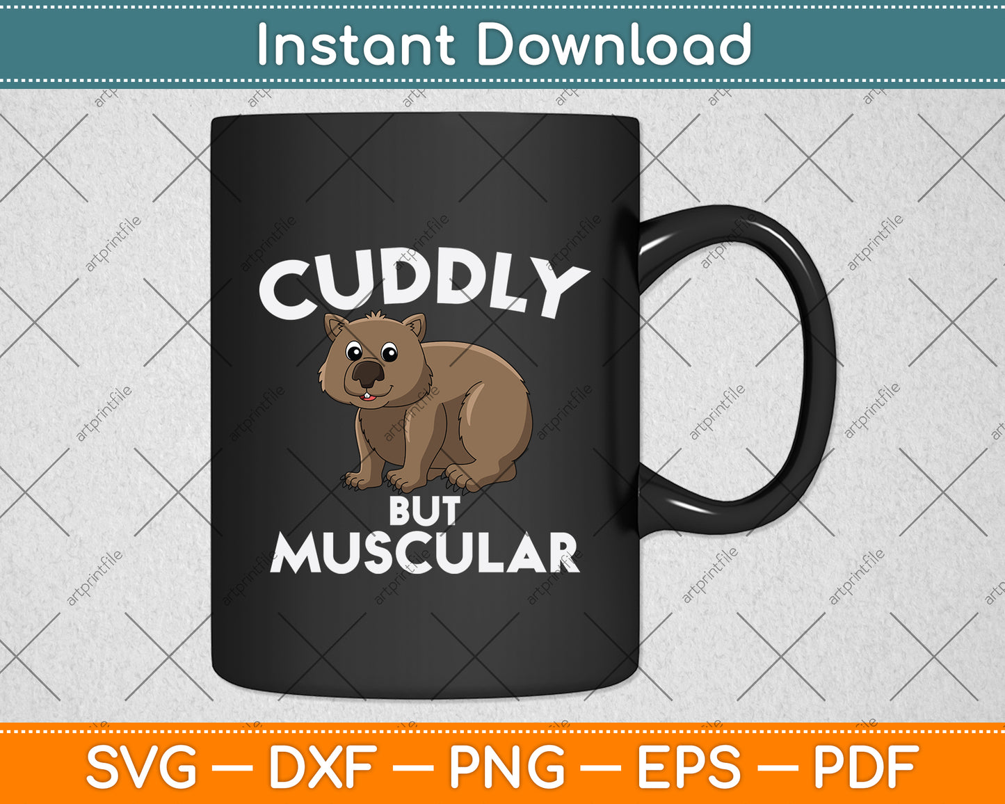 Cuddly But Muscular Svg Png Dxf Digital Cutting File
